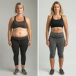 a woman is shown before and after losing weight