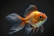 Vibrant Orange Goldfish Against Dark Backdrop Generative AI