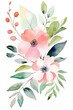 Watercolor Mothers Day Greeting Card with White Background Generative AI
