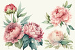 Delicate Watercolor Peony Floral Arrangement for Wedding Decor Generative AI