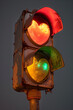 Heart-Shaped Lights in Traffic Signal at Night