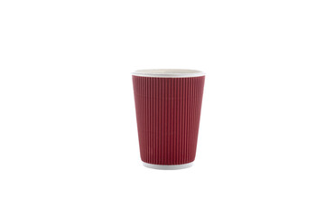 Wall Mural - Paper cups for drinks. Red Paper cup isolated on white background. Disposable cup.