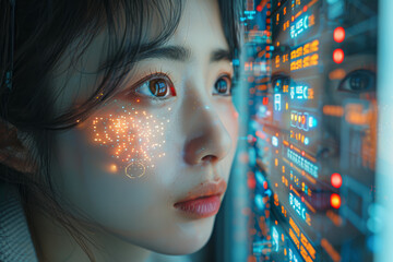 Poster - An AI-driven recommendation system analyzing user preferences to suggest personalized content or products. Concept of recommendation engines and personalization. Generative Ai.