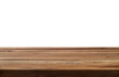 © Julia - Empty brown wooden planks table surface for product display background isolated cutout on transparent