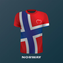 Vector T-shirt In The Colors Of The Norwegian Flag