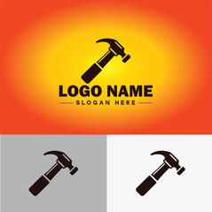 Wall Mural - Hammer logo icon house repair tools construction thor icon vector for business app silhouette logo template