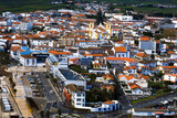 Fototapeta Mapy - Praia da Vitória city in Terceira Island in Azores. Panoramic view of Praia da Vitoria 