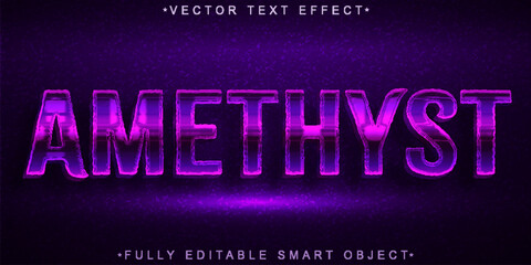 Poster - Shiny Gems Purple Amethyst Vector Fully Editable Smart Object Text Effect