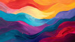 Bold strokes of vibrant hues merge gracefully, forming a dynamic gradient wave.
