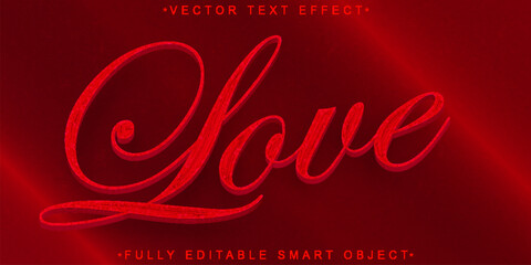 Poster - Red Love Vector Fully Editable Smart Object Text Effect
