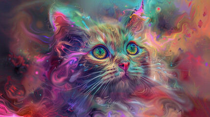 Canvas Print - gatinho psicodélico 