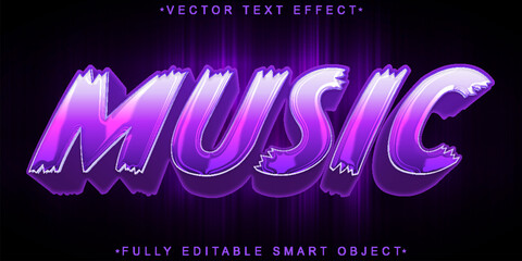 Aufkleber - Purple Music Vector Fully Editable Smart Object Text Effect