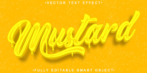 Poster - Cartoon Yellow Mustard Vector Fully Editable Smart Object Text Effect