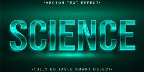 Poster - Shiny Turquoise Science Vector Fully Editable Smart Object Text Effect