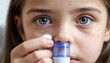 girl using an asthma inhaler at home created with generative ai