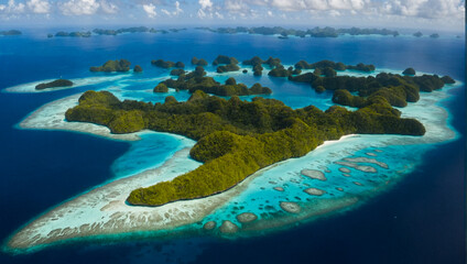 Wall Mural - Palau Islands from Above 