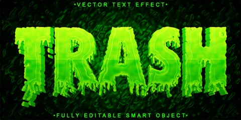 Poster - Green Trash Vector Fully Editable Smart Object Text Effect
