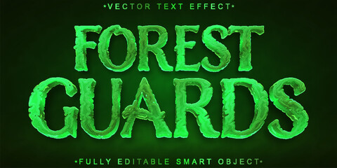 Wall Mural - Nature Green Forest Guards Vector Fully Editable Smart Object Text Effect