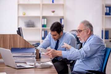 Wall Mural - Two male colleagues working in the office