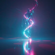 Illustration of dna and human being originated blue highlight colors. Generative AI.