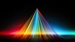 An eye-catching triangular prism illuminates a spectrum of light rays, portraying a mix of colors