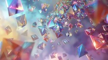 A Cascade Of Prismatic Tetrahedrons Soaring Through An Infinite Expanse   AI Generated Illustration