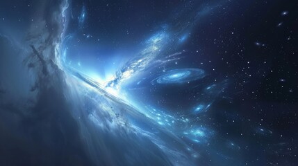 Wall Mural - A cosmic light show streaming across the sky showcasing the beauty and wonder of the universe in all its glory   AI generated illustration