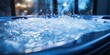 Water with air bubbles in luxurious hot tub, concept of Hydrotherapy