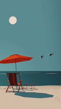 A minimalist poster capturing the essence of an Italian summer   AI generated illustration