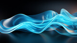 Fototapeta Storczyk - Abstract background wave pattern transparent smooth. blue neon glowing.