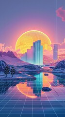 Wall Mural - A futuristic poster design highlighting the cutting-edge technology of solar power   AI generated illustration
