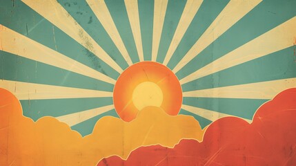 Fototapete - A sleek and stylish poster with a sunburst design and the phrase Solar Energy for a Brighter Future  AI generated illustration