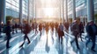 © lchumpitaz - Time lapse image of busy businessmen. Created with Generative AI.