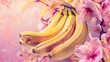 Beautiful banana artwork in pastel colors   AI generated illustration