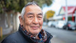 Closeup portrait of a senior Maori man smiling and outdoors