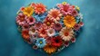A heart made of flowers. Created with generative AI.