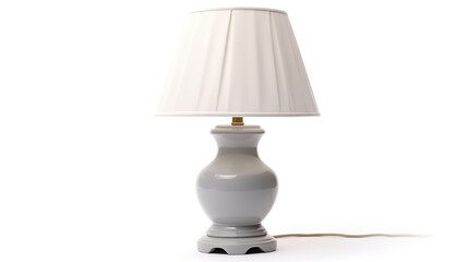 Gray table lamp isolated on white background.