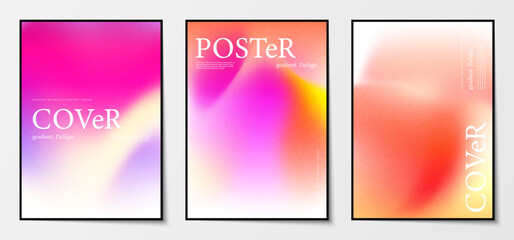 Fototapete - gradient blurred backgrounds set with modern abstract colorful patterns graphic. design template col