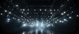 Fototapeta Uliczki - light rig from a concert that repeats into infinity, mirror hallway of concert lights