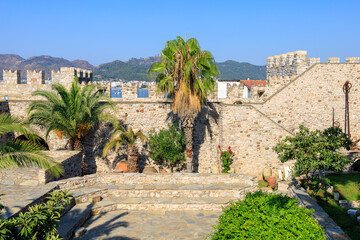 Wall Mural - The ancient city fortress of the city of Marmaris. Background with selective focus and copy space