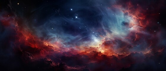 Wall Mural - vibrant outer space, an exploding nebula, galaxies twinkling in the background