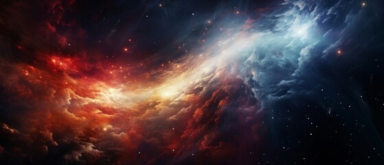 Wall Mural - outer space, an exploding nebula, galaxies twinkling in the background