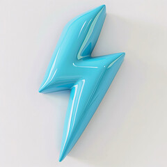 Poster - 3D lightning icon, symbol of energy danger and power