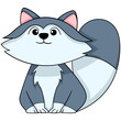 a gray domesticated fat cat similar to a civet cat