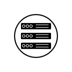 Poster - server, system integration icon.flat black vector illustration on white background..eps