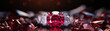 Crimson Clarity: The clarity and depth of a ruby, light piercing through to reveal its inner beauty, isolated on a depth of desire background, showcasing the intense allure and rarity of rubies,