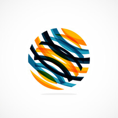 Aufkleber - Abstract circle logo, dynamic aesthetic. Simplicity suggests connectivity, fluidity, and energy, making it a versatile choice for brands seeking a modern, visually engaging identity
