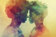 Ethereal LGBTQ Couple Portrait, Love in Watercolor Hues