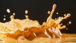 A cheese sauce splash frozen in time, capturing every detail in full depth of field