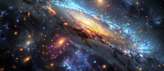 a stunning galaxy filled with countless stars against the backdrop of a distant spiral galaxy